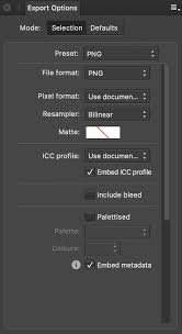 Export Options
