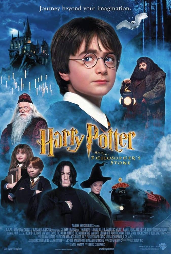 Harry Potter standing at Hogwarts Castle with magical surroundings and wizarding world atmosphere