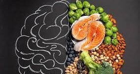 Best Foods for Brain Health including salmon, blueberries, walnuts, eggs, spinach, avocado, pumpkin seeds, and green tea to boost memory and focus